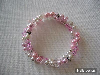Armband med rosa prlor