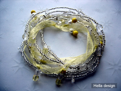Klart och gult halsband/armband