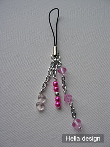 Mobilsmycke med rosa p�rlor