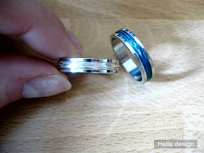 Ringar med silver och turkos smyckestr�d